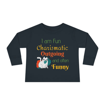 Descriptive Toddler Long Sleeve Tee — Playful Everyday Kids' Top