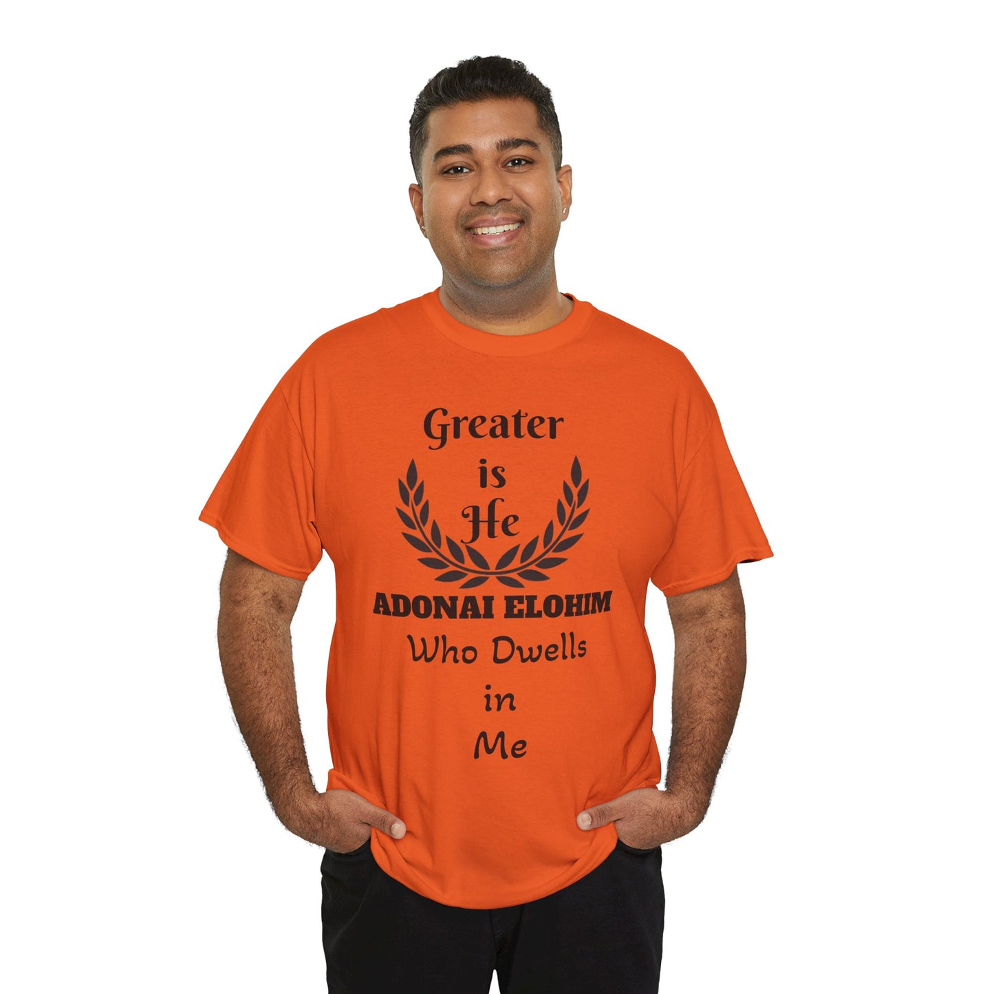 Greater Is He Who Dwells In Me T-Shirt — Christian Faith Inspirational Tee