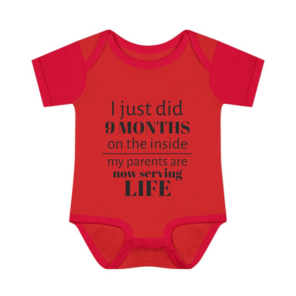 Baby Bodysuit - "I Just Did 9 Months on the Inside" Funny Newborn Onesie