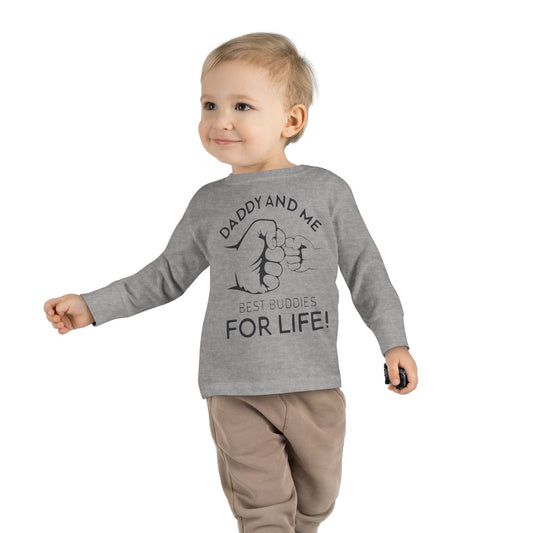 Toddler Long Sleeve Tee — "Daddy and Me Best Buddies For Life" Fist Bump Shirt
