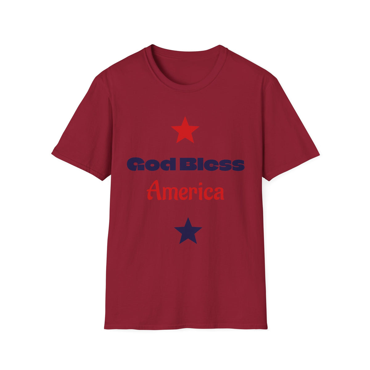 T-Shirt — "God Bless America" Patriotic Stars Tee