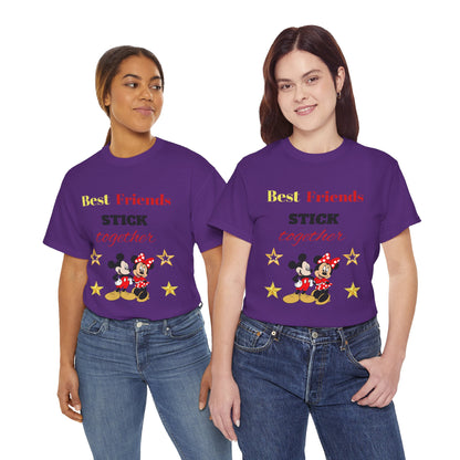 Best Friends Stick Together Tee — Cute Cartoon Graphic T-Shirt