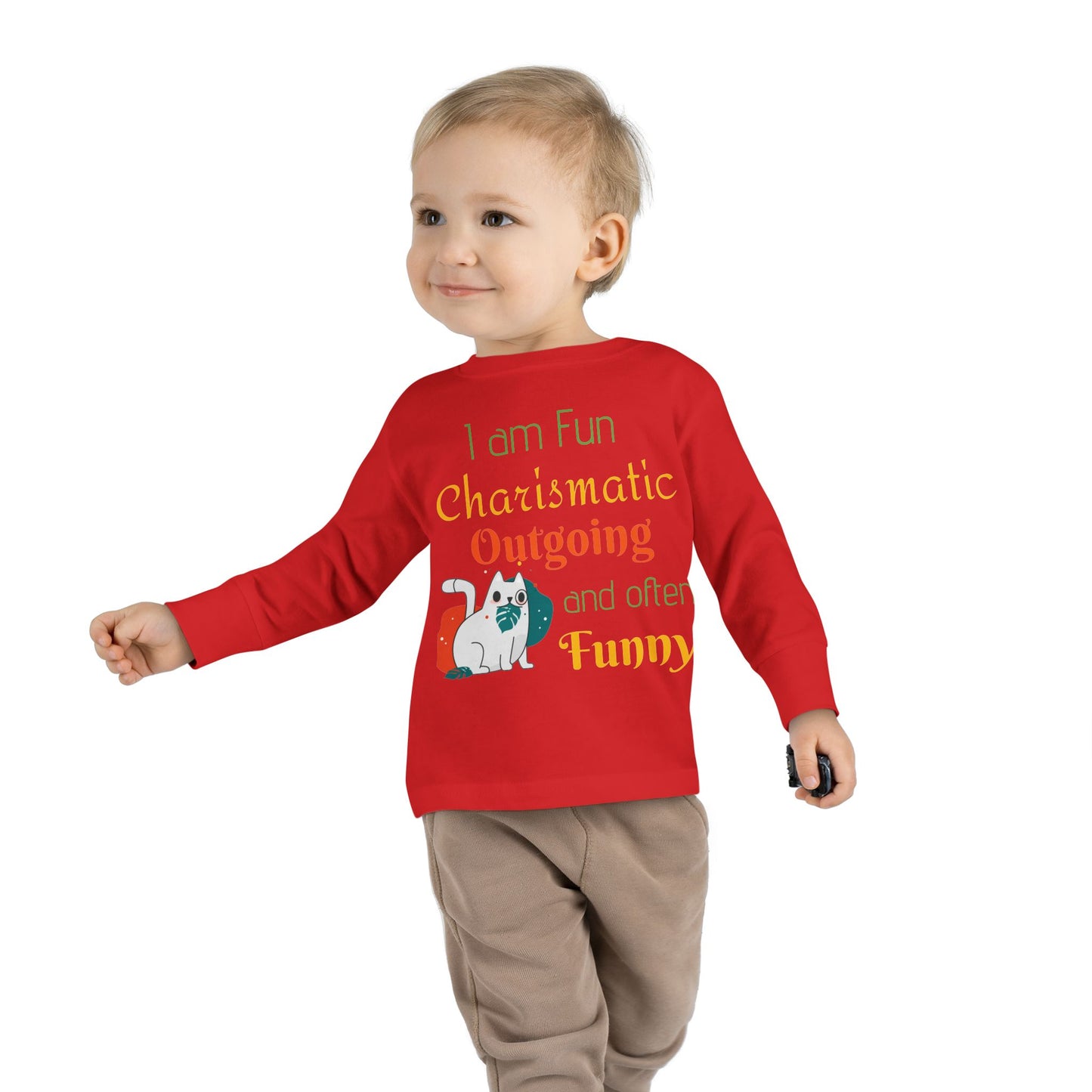Descriptive Toddler Long Sleeve Tee — Playful Everyday Kids' Top