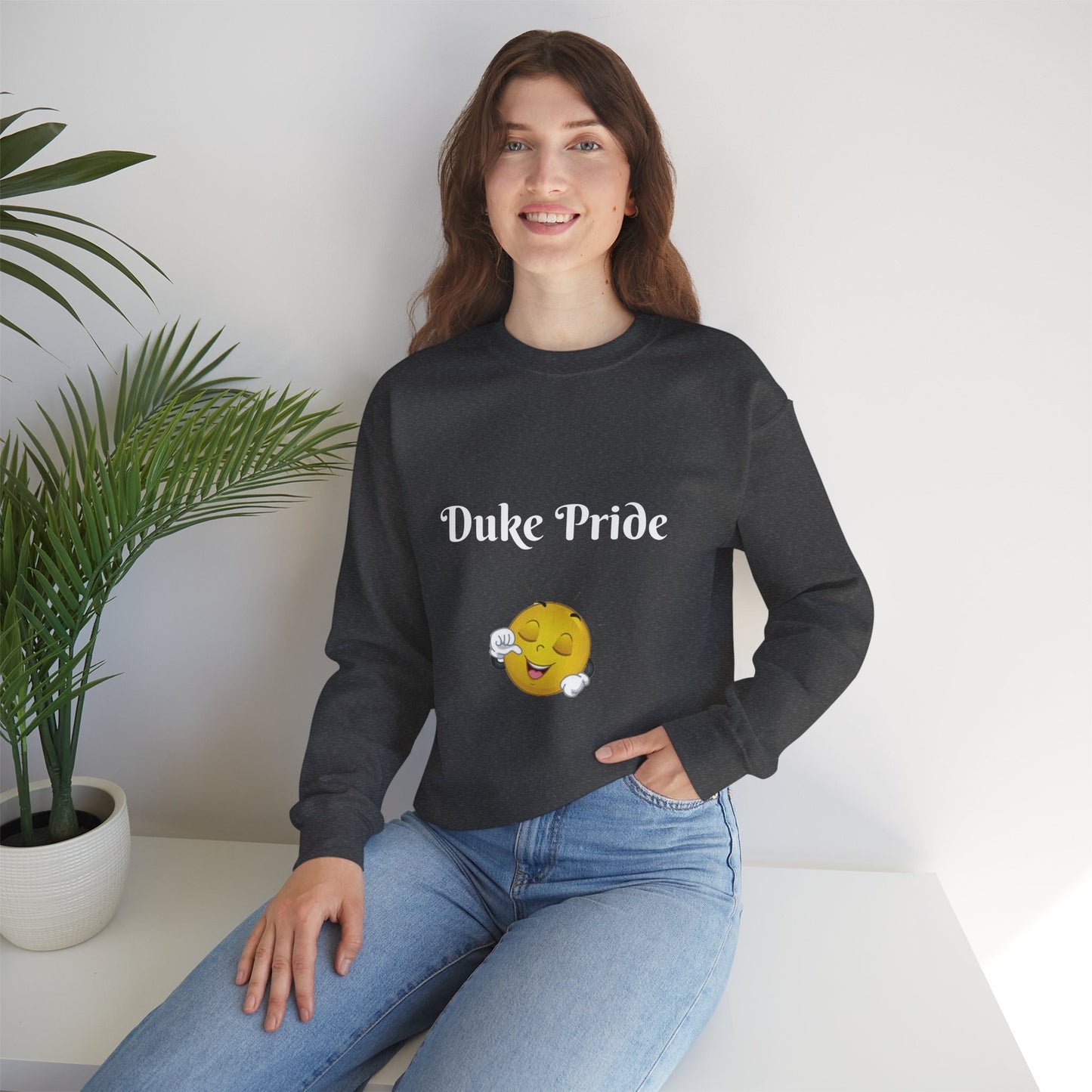 Sweatshirt — "Duke Pride" Smiling Emoji Crewneck