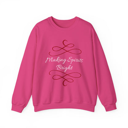 Crewneck Sweatshirt — "Making Spirits Bright" Holiday Sweatshirt (Green)