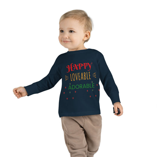 Happy Loveable Adorable Toddler Long Sleeve Tee