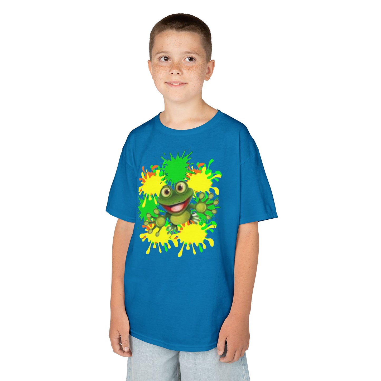 Kids Tee — Happy Green Monster Splash Graphic