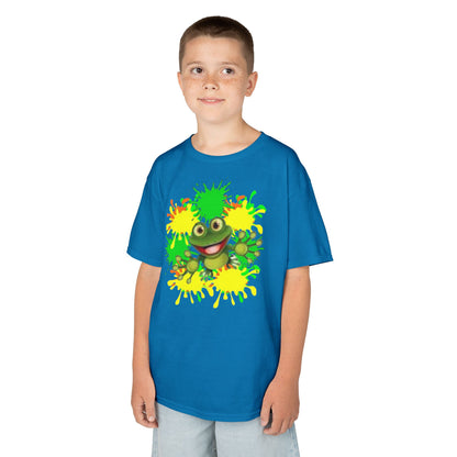 Kids Tee — Happy Green Monster Splash Graphic