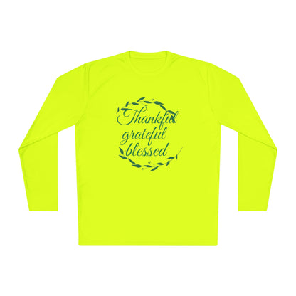 Long Sleeve Tee — "Thankful, Grateful, Blessed" Autumn Wreath Design