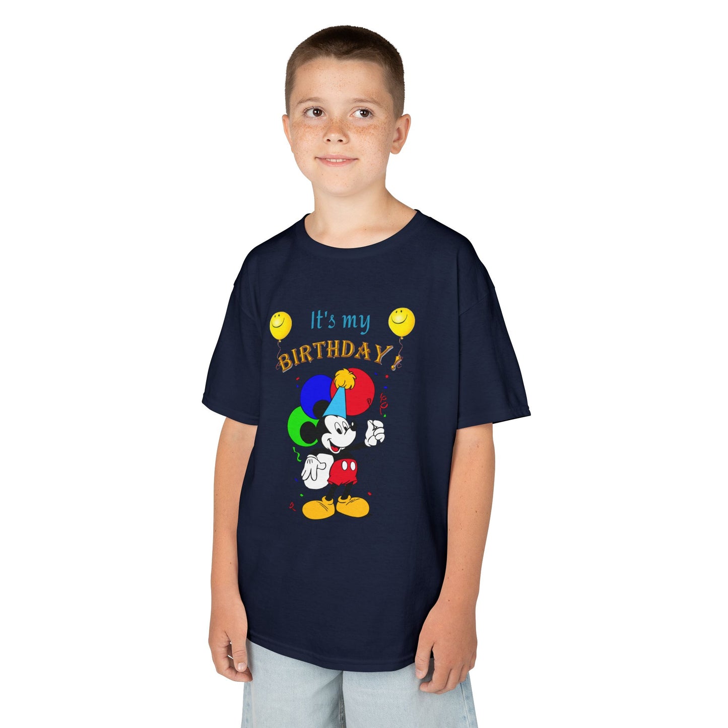 Kids Birthday Tee — "It's My Birthday!" Colorful Cartoon Celebration Shirt