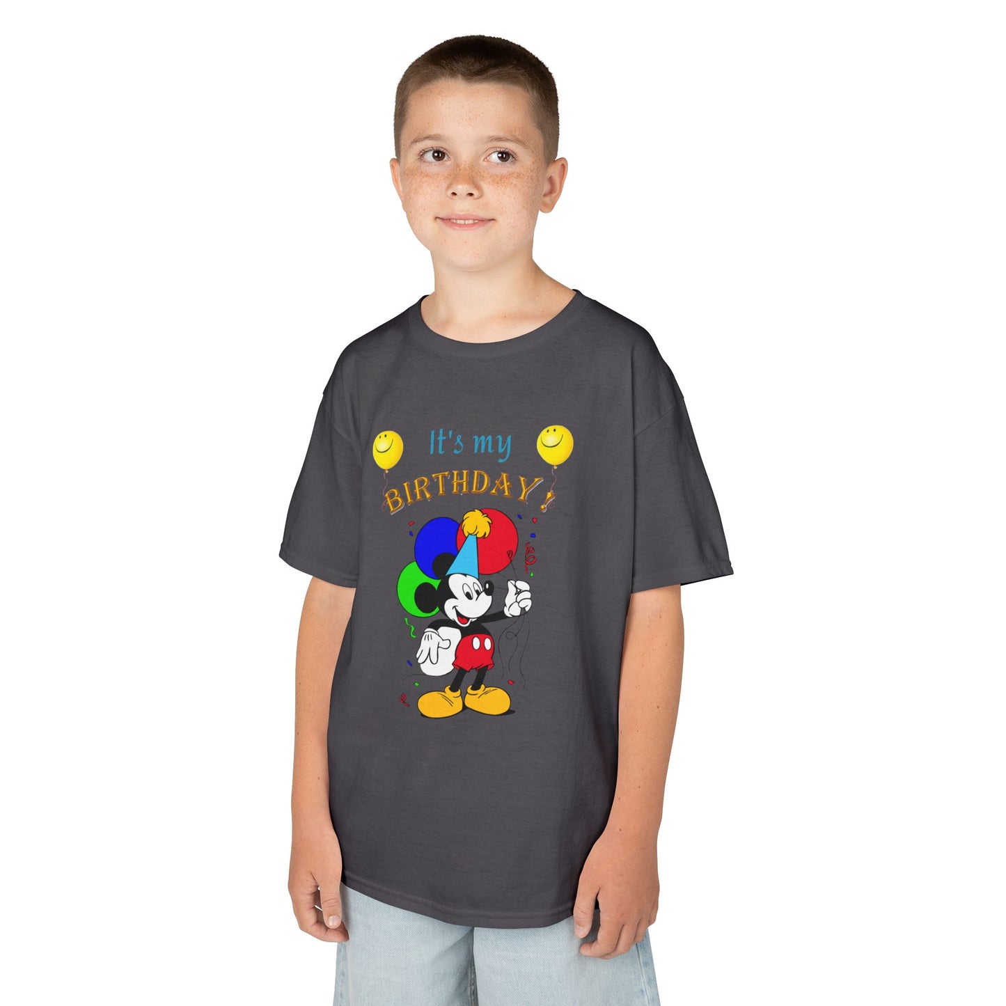 Kids Birthday Tee — "It's My Birthday!" Colorful Cartoon Celebration Shirt