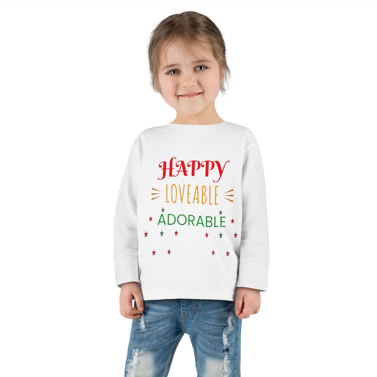 Happy Loveable Adorable Toddler Long Sleeve Tee