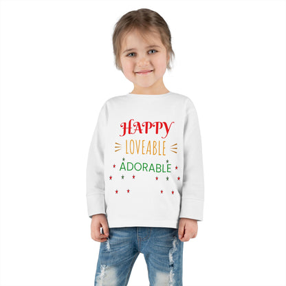 Happy Loveable Adorable Toddler Long Sleeve Tee