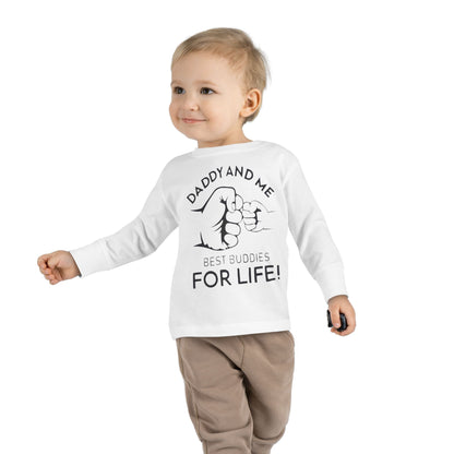 Toddler Long Sleeve Tee — "Daddy and Me Best Buddies For Life" Fist Bump Shirt