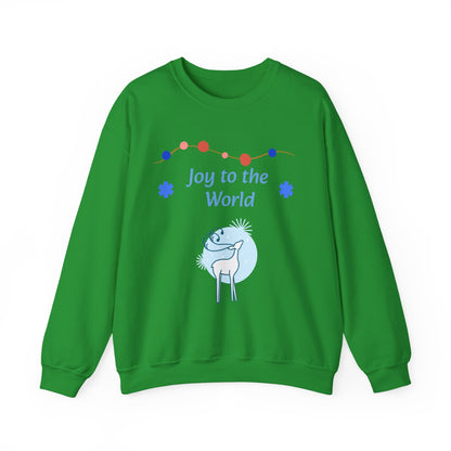 Joy to the World Crewneck Sweatshirt — Cute Reindeer Sweater