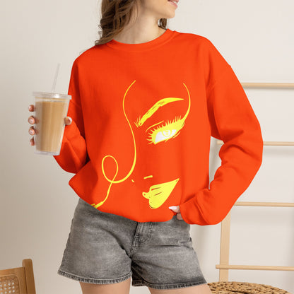Minimal Gold Face Line Art Sweatshirt