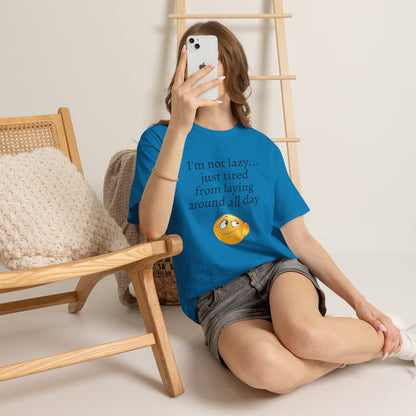 Funny "I'm Not Lazy" T-Shirt — Lazy Emoji Cotton Tee