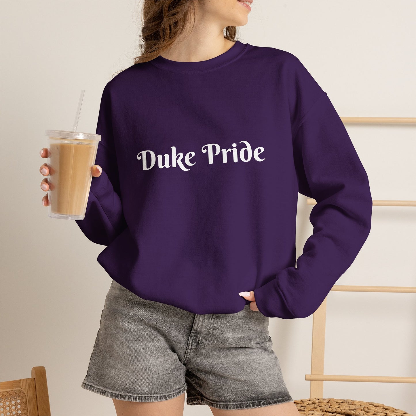 Crewneck Sweatshirt — "Duke Pride" Classic School Spirit Graphic