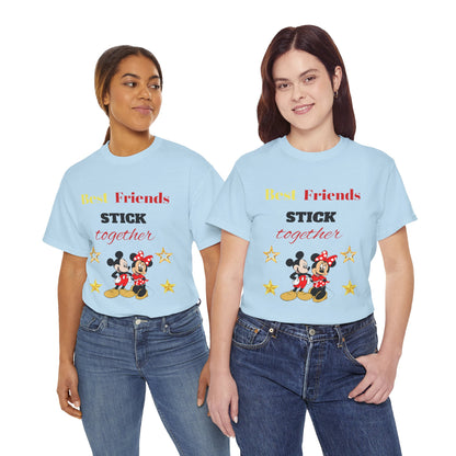 Best Friends Stick Together Tee — Cute Cartoon Graphic T-Shirt