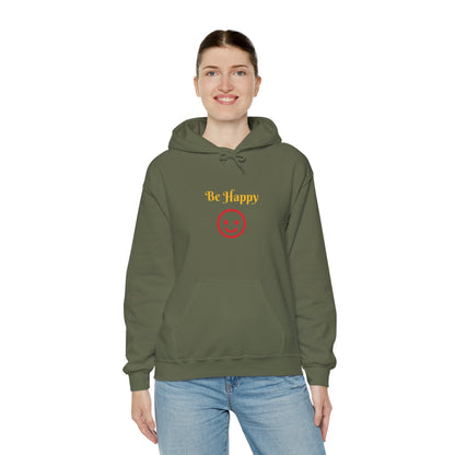 Be Happy Smiley Hoodie - Positive Message Graphic Sweatshirt