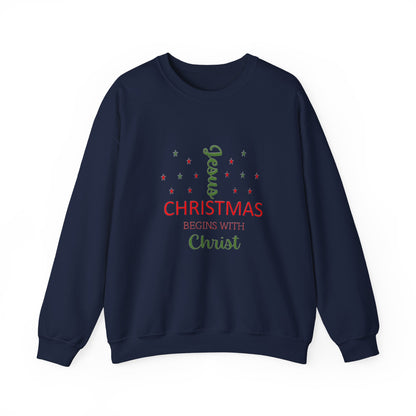 Christmas Begins With Christ Unisex Heavy Blend Hooded Sweatshirt