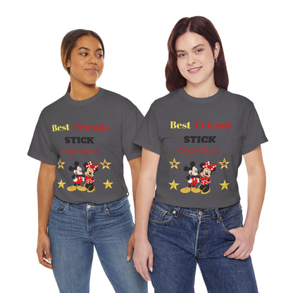 Best Friends Stick Together Tee — Cute Cartoon Graphic T-Shirt