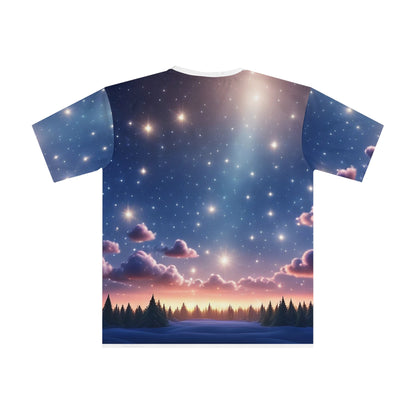 Inspirational Scripture Tee — Matthew 7:7 Night Sky Graphic T-Shirt