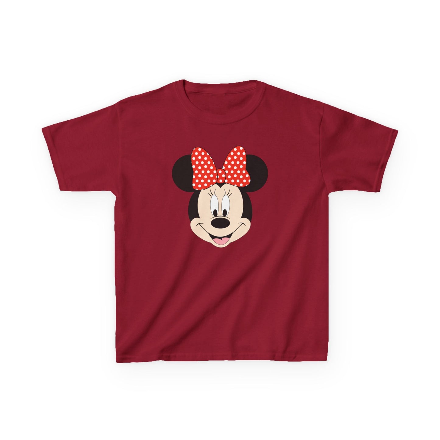 Kids Minnie Mouse Face T-Shirt — Cute Bow Graphic Tee for Toddlers & Little Kids
