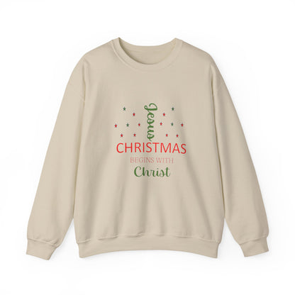 Christmas Begins With Christ Unisex Heavy Blend Hooded Sweatshirt