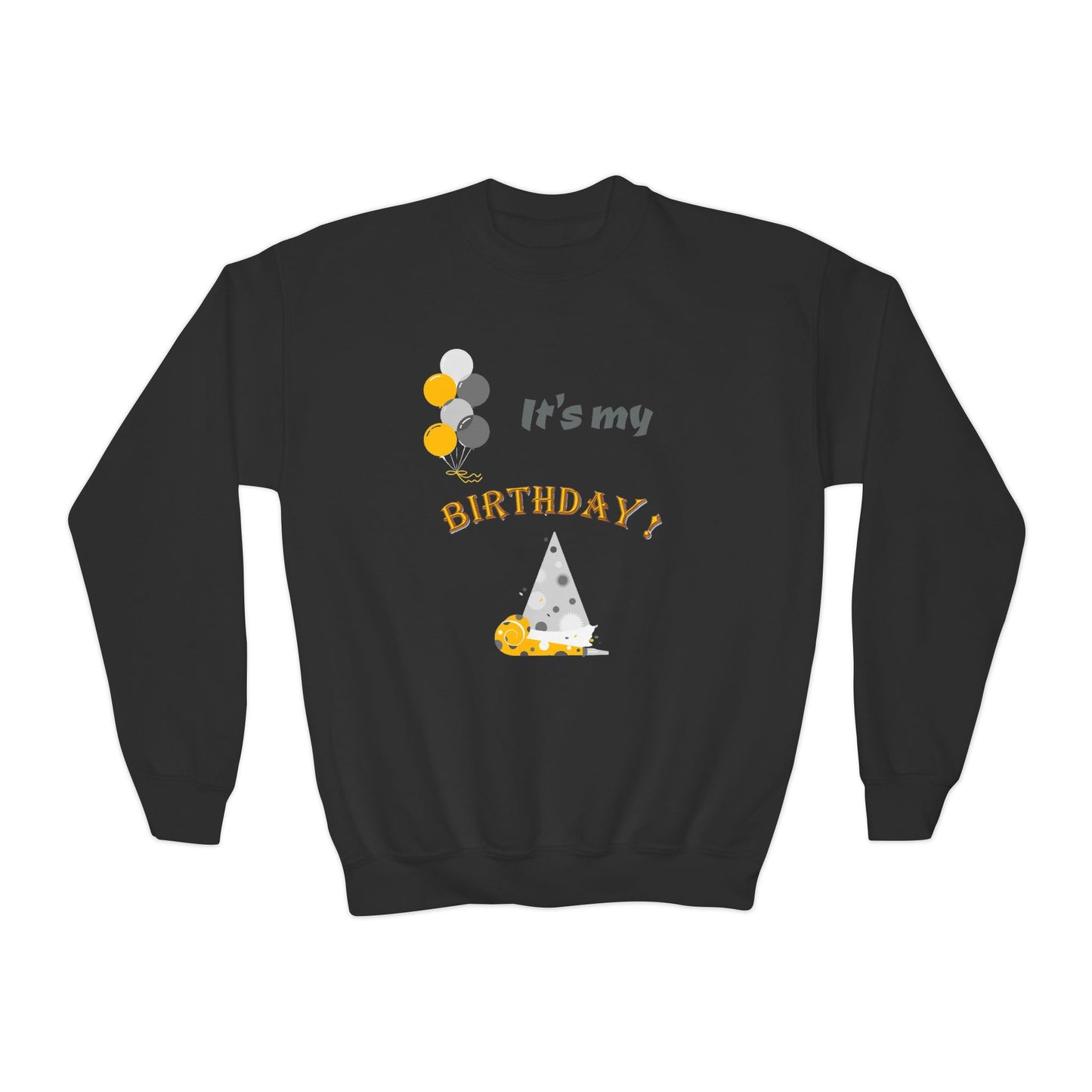 It's My Birthday Youth Crewneck Sweatshirt — Kids' Birthday Sweatshirt