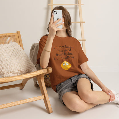 Funny "I'm Not Lazy" T-Shirt — Lazy Emoji Cotton Tee