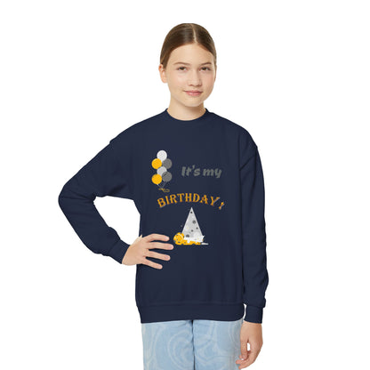 It's My Birthday Youth Crewneck Sweatshirt — Kids' Birthday Sweatshirt
