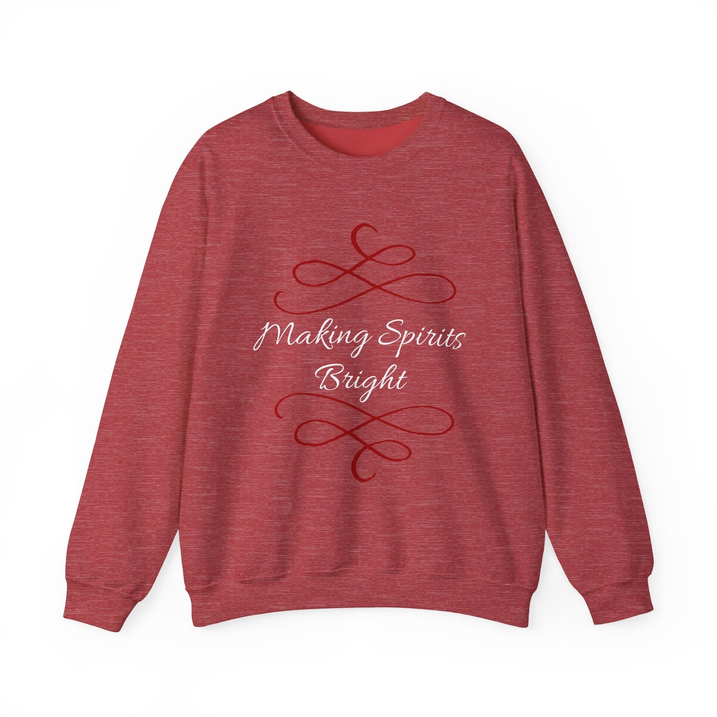 Crewneck Sweatshirt — "Making Spirits Bright" Holiday Sweatshirt (Green)
