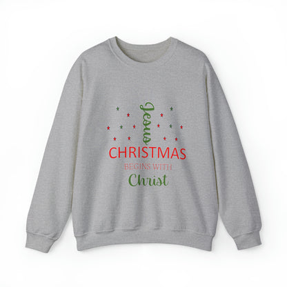Christmas Begins With Christ Unisex Heavy Blend Hooded Sweatshirt