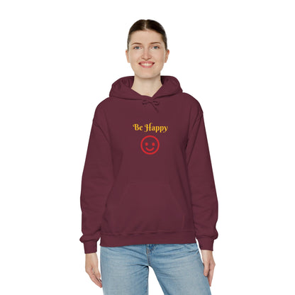 Be Happy Smiley Hoodie - Positive Message Graphic Sweatshirt