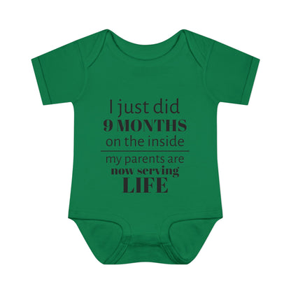 Baby Bodysuit - "I Just Did 9 Months on the Inside" Funny Newborn Onesie