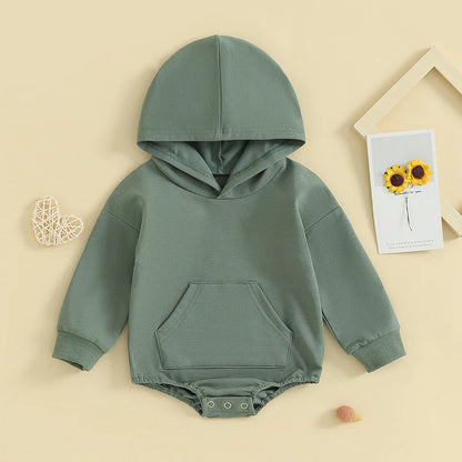 Baby spring and autumn triangle hooded one-piece suit, newborn one-piece suit, Ha Yi