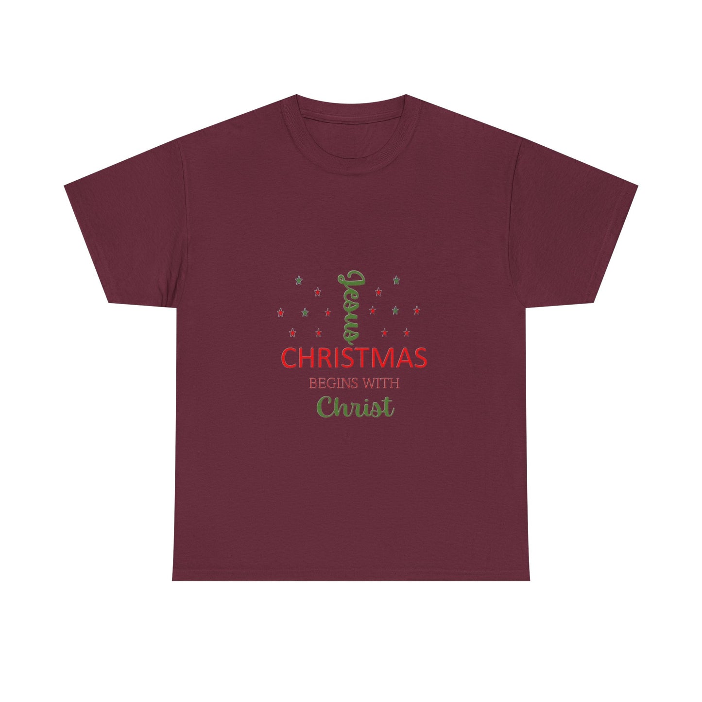 Christmas Begins With Christ Unisex Heavy Cotton Tee