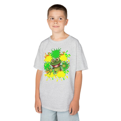 Kids Tee — Happy Green Monster Splash Graphic