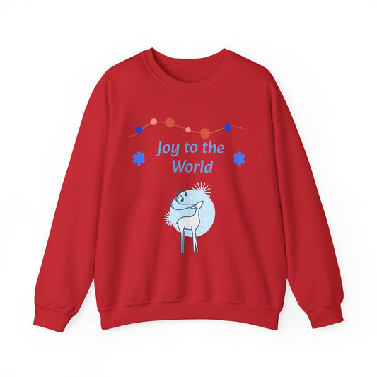 Joy to the World Crewneck Sweatshirt — Cute Reindeer Sweater