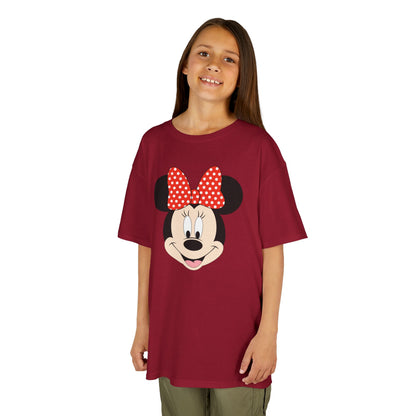 Kids Minnie Mouse Face T-Shirt — Cute Bow Graphic Tee for Toddlers & Little Kids