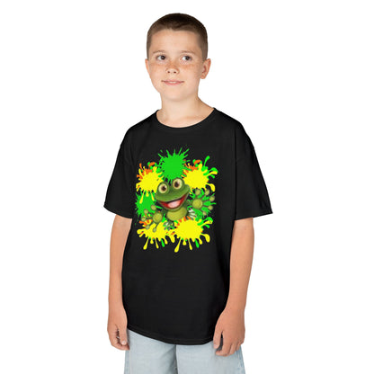 Kids Tee — Happy Green Monster Splash Graphic