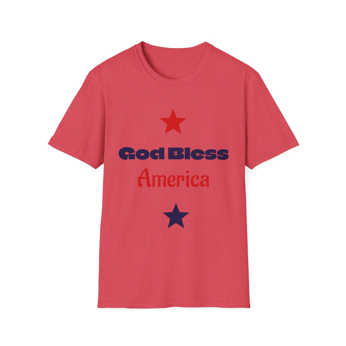 T-Shirt — "God Bless America" Patriotic Stars Tee