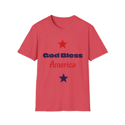 T-Shirt — "God Bless America" Patriotic Stars Tee