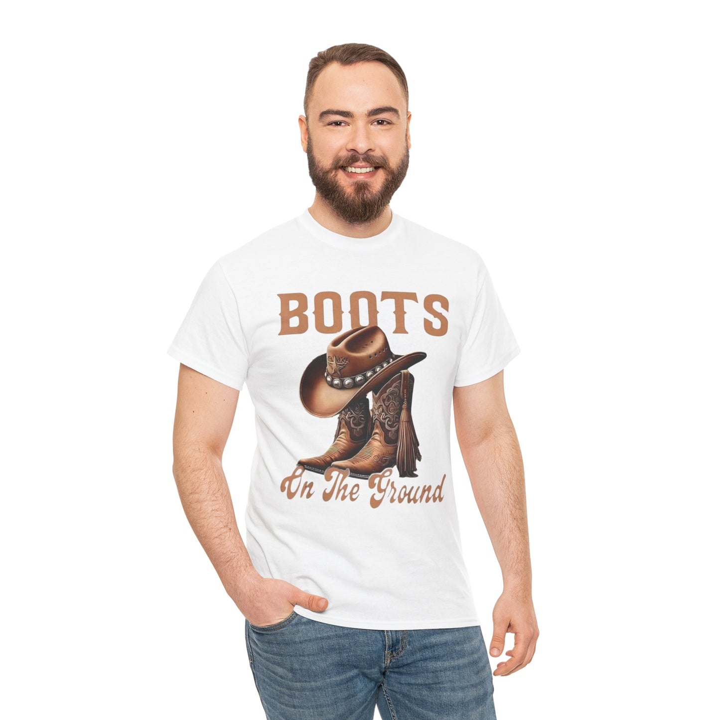 Cowboy Boots T-Shirt — "Boots On The Ground" Western Graphic Tee