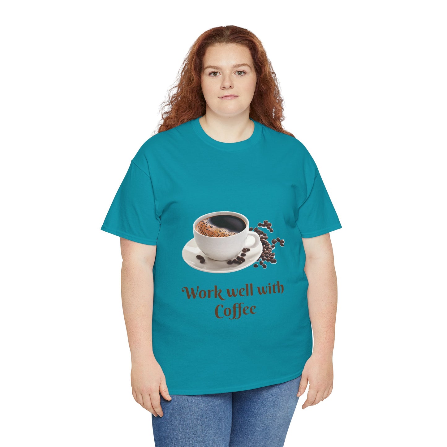 Coffee T-Shirt — "Work Well With Coffee" Graphic Tee