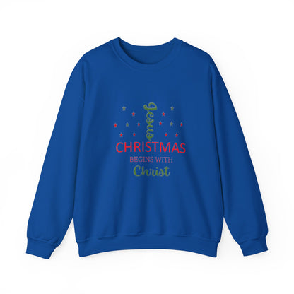 Christmas Begins With Christ Unisex Heavy Blend Hooded Sweatshirt
