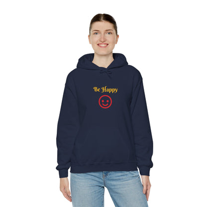 Be Happy Smiley Hoodie - Positive Message Graphic Sweatshirt