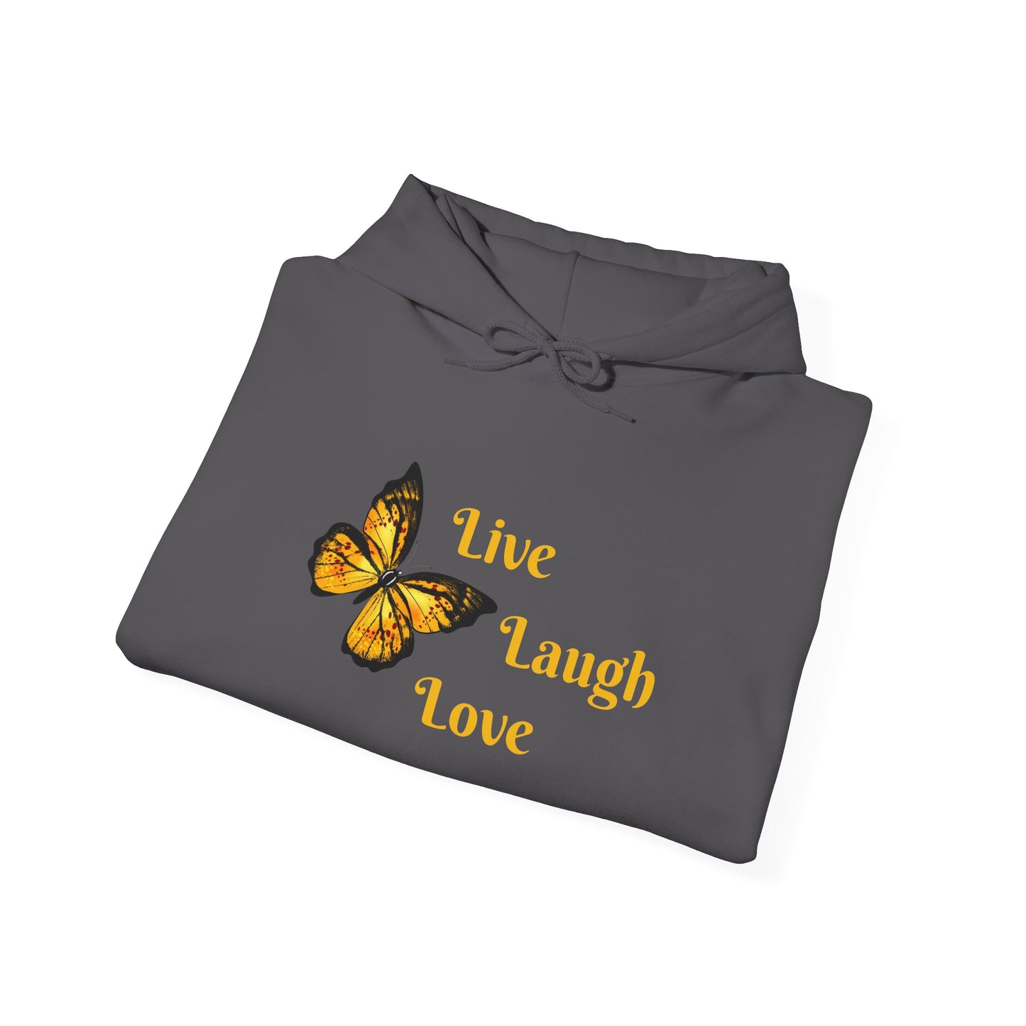 Butterfly "Live Laugh Love" Hoodie - Cozy Inspirational Graphic Sweatshirt
