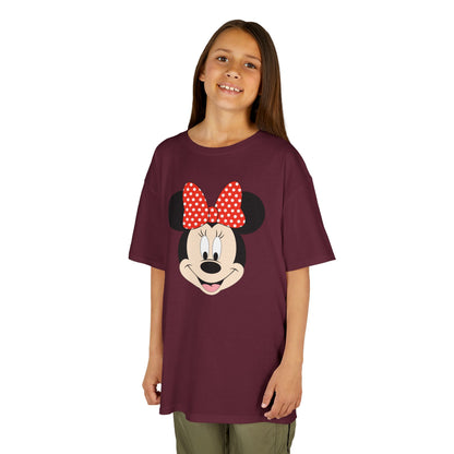 Kids Minnie Mouse Face T-Shirt — Cute Bow Graphic Tee for Toddlers & Little Kids